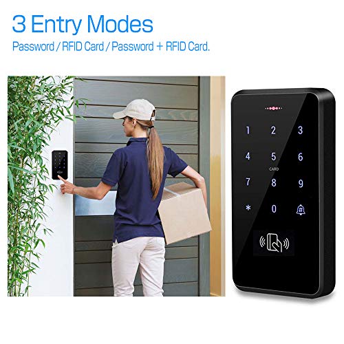 Lexi Ultimate Full Waterproof Rfid Keypad, 3000 Users Capacity, 125Khz Stand-Alone Access Control Touch Screen Panel, Pin Code, Wiegand 26, With 10Pcs Rfid Key Fob Cards, Can Be Installed Outdoor #TOP4