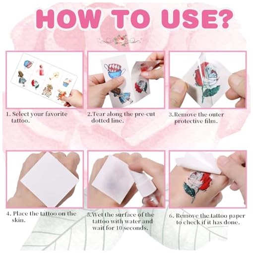Alice in Wonderland Temporary Tattoos, 96pcs - Image 8