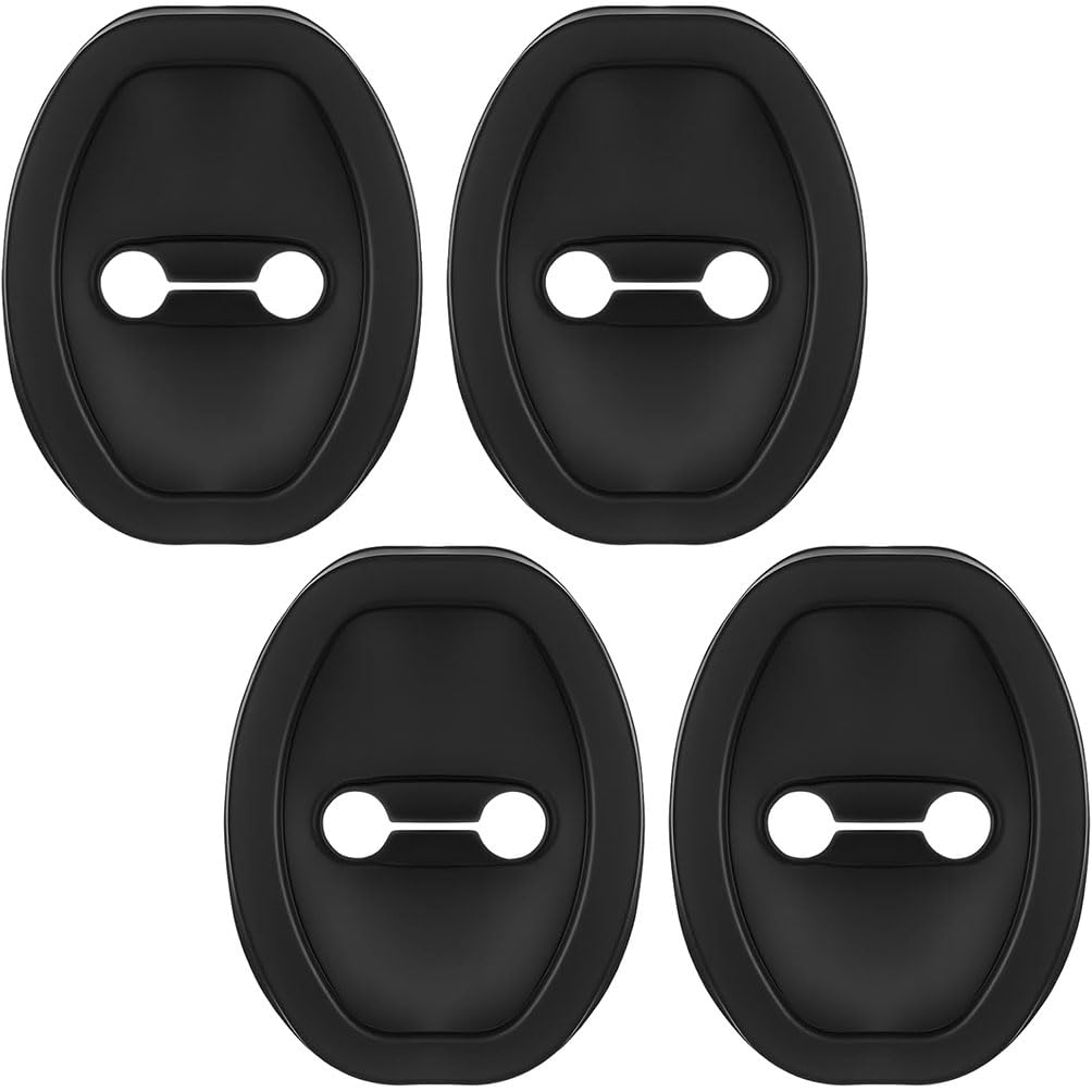 Lippsyyds A/Black 4Pcs Cr Door Lock Cover For Lnd Rover Discovery 5 2015-2024, Silicone Protective Silent Ltch Cp Gurd Pd Nti Rttle Utomotive Ccessories,