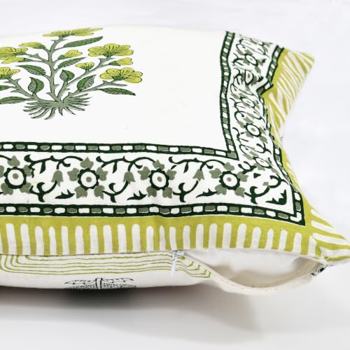 Image of BLOCKS OF INDIA Hand Block Printed Cotton Cushion Cover (16 x 16 inches) (Cushion 13)