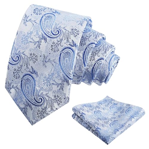 Image of Alizeal Mens 3 Pcs Long Sleeve Shirts Set | Pocket Square Necktie Perfect for Weddings Business Daily Wear