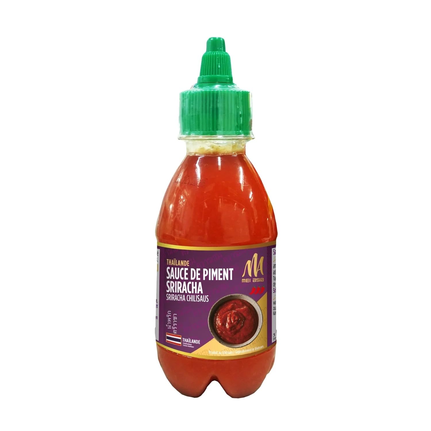 MEI ASIA - Sauce Piment Sriracha - Recette Thaïlandaise · Au Piment Rouge et à L'Ail · Cuisine Asiatique Authentique - Le Pot de 180ml - Le Lot De 4