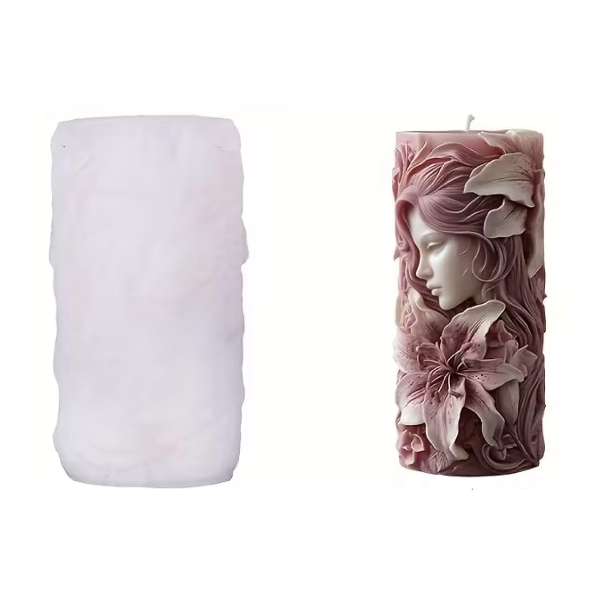 Flower Girl Mold for Candle Making 3D Silicone Floral Mold for Resin Casting DIY Plaster Clay Home Decoration Wax Melts Valentine's Day Candle Party Gifts Soap Making Craft Supplies-image-39