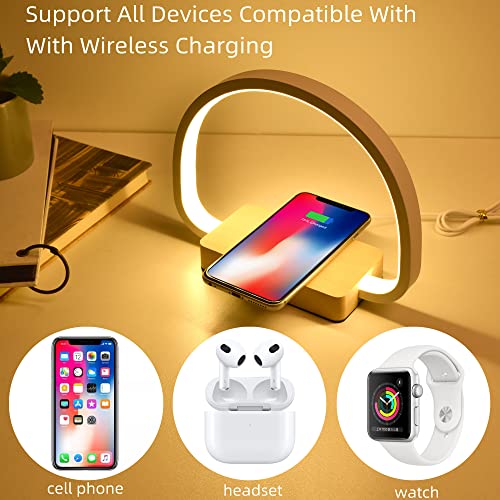 Lampade da Comodino con Ricarica Wireless,Lampada