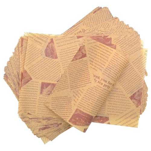 200 Blatt Burger Papier 30X20cm Butterbrotpapier Antihaft Einschlagpapier Deli Papierblätter, Perfekt für Hamburger und Pommes