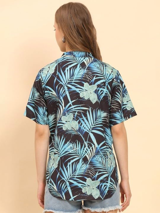 Image of Trendy Queen Women's Printed Straight Mandarin Neck Shirt for Women's | Tops for Woman Shirts | Shirt for Women Stylish Western (SD772 S)