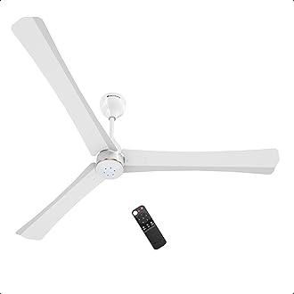 atomberg Renesa Halo Smart 1400mm BLDC Ceiling Fan with IoT & Remote | BEE 5 star | High Air Delivery | Low noise operation | LED Speed Indicator | Sleek Design | 3 Year Warranty| White-Gold Ring