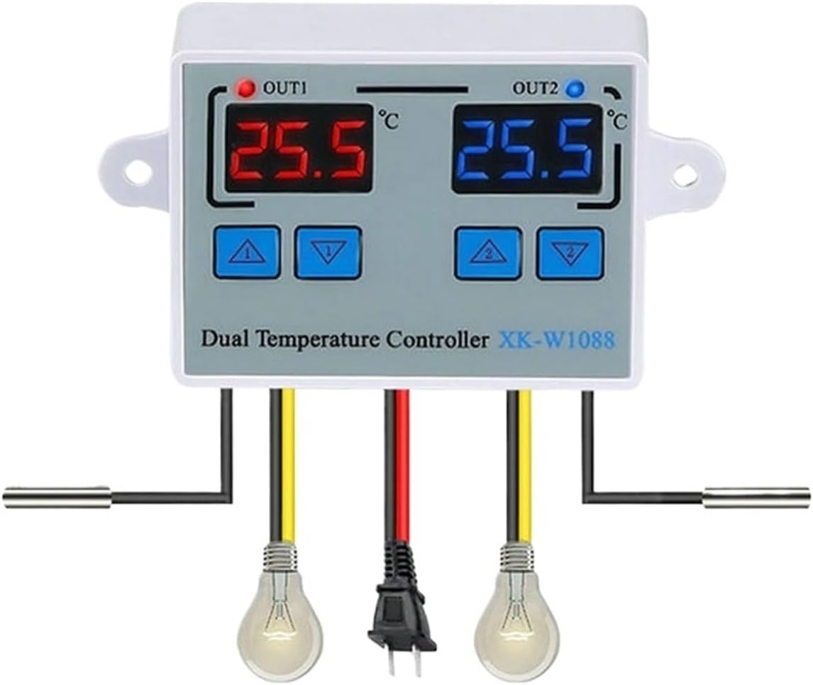 XK-W1088 W1099 LED Digital Heating Thermostat Temperature Meter Controller Thermometer 220V Aquarium Incubator Thermoregulator(W1088 DC 24V)