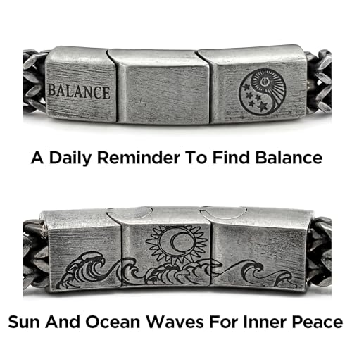 Pulsera para hombre de acero inoxidable 8mm con grabado bíblico miniatura 3
