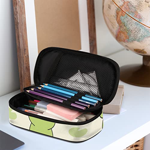 Image of Pardick Cute Frog Big Capacity Pencil Pen Case Animal Frog Large Pencil Pouch with Zipper Compartments Pencil Bag for Boys Girls Adults Student Office School Supplies