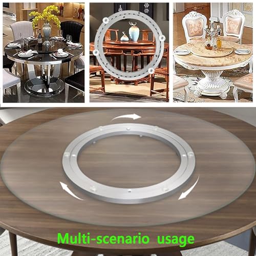 Wytrzymała aluminiowa płyta obrotowa Lazy Susan, z łożyskiem obrotowym, nadaje się do marmuru, litego drewna, szkła, okrągłych stołów, stołów jadalnych, szyn obrotowych do użytku domowego (400