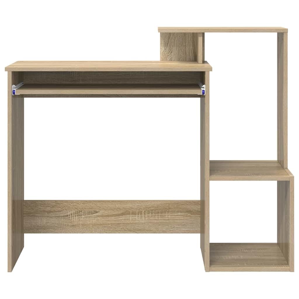 Scrivania in rovere Sonoma, 106 x 41 x 88,5 cm, con cassetto e mensola, moderna scrivania per computer per ufficio, casa, studio, con molto spazio di archiviazione, ergonomica