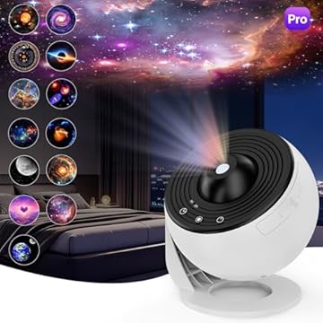 Projetor de estrelas de galáxia de planetário 12 em 1 para decoração de quarto, lâmpada de projeção de nebulosa rotativa de 360°, projetor de luz nocturna estrelada temporizada para crianças
