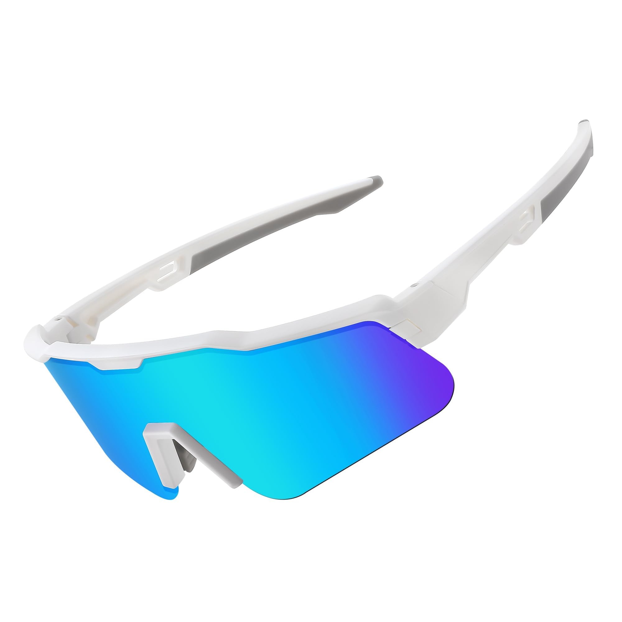 FEISEDY Jugendliche Sport Sonnenbrille Polarisiert Kinder Fahrradbrille Baseballbrille für Jungen Mädchen Alter 8-16, mit UV400-Schutz, TR90 Rahmen B0032
