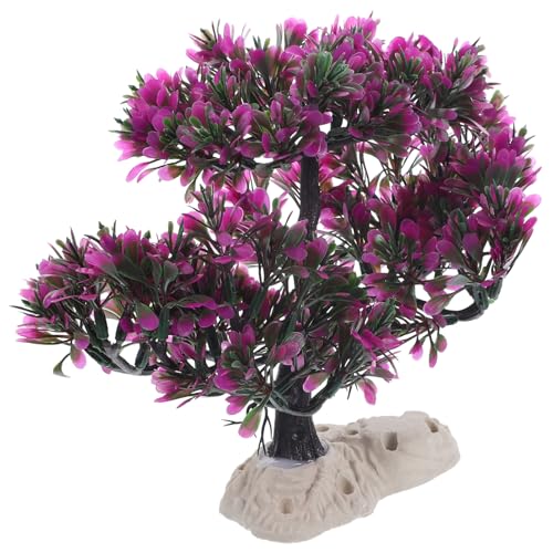 Toyvian Planta Artificial para Acuario Decoración con Raíces Accesorio Plástico Resistente para Tanque de Peces Adorno Oculto para de Peces y Reptiles