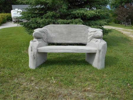 Svj Creative Designs Concrete Eagle Bench In Two Tone Brassy Bronze Finish #TOP6