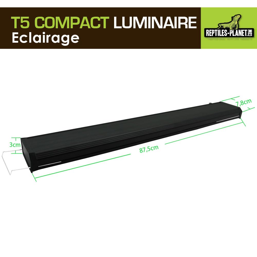 Reptiles Planet - Striscia di Illuminazione UVA UVB per rettili, 1 Tubo T5 Incluso, 6,0 88 cm, 39 W