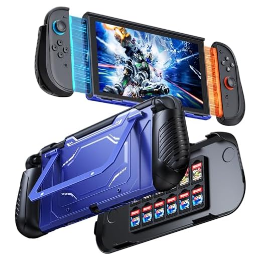 FYOUNG Dockable Protective Case for Switch 2 with Hard PC Front Cover | Adjustable Kickstand, 12 Game Card Slots, TPU Grip for Joycon, Shock-Proof&Anti-Scratch Shell Accessories (Sapphire Blue)