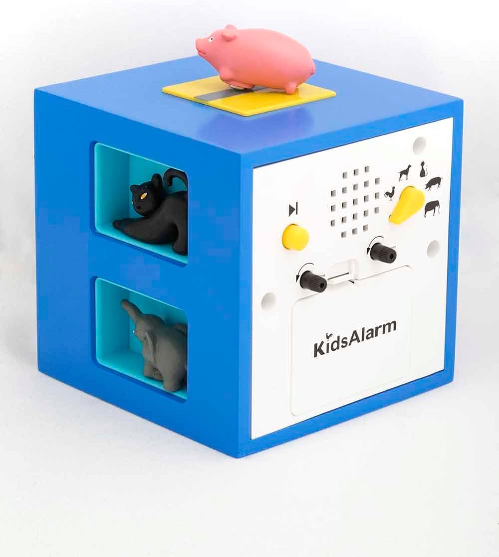 KOOKOO KidsAlarm Blau, Kinderwecker mit 5 Bauernhoftieren und echten Aufnahmen