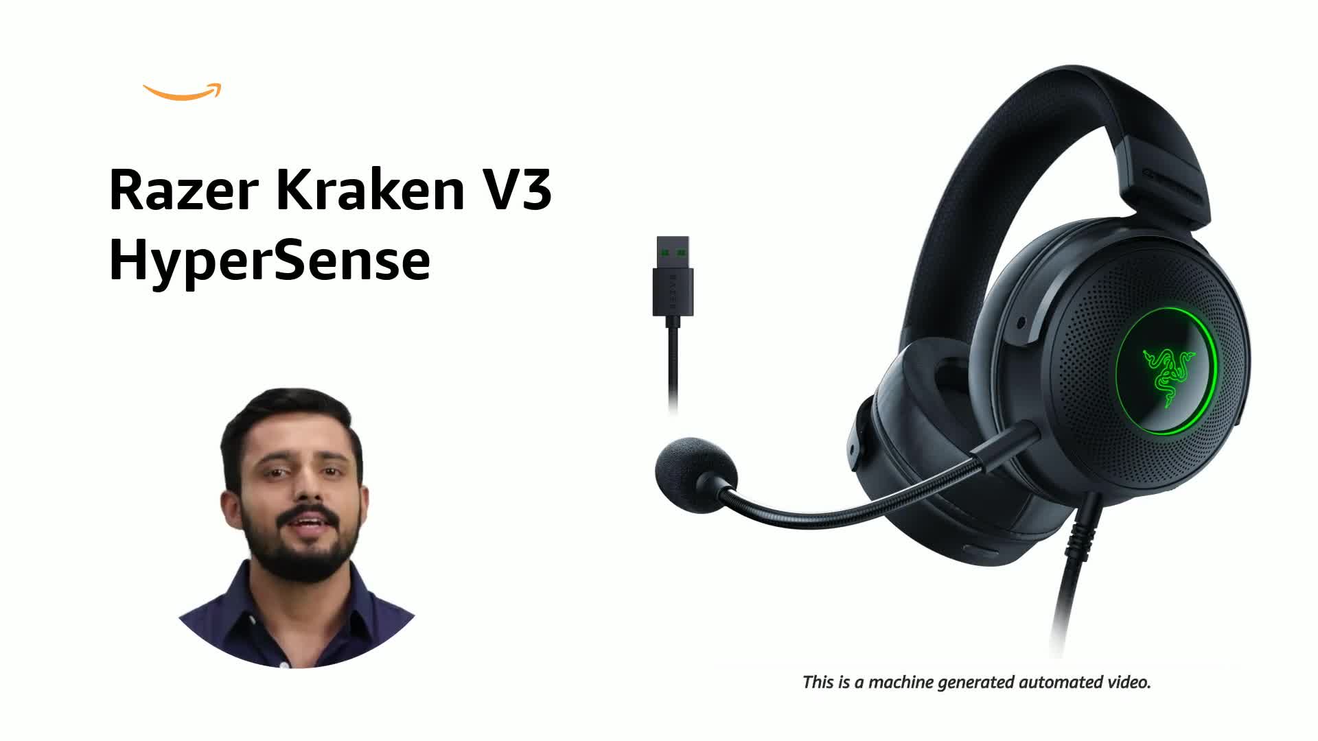 Razer Kraken V3 HyperSense Wired USB Gaming Headset w/Haptic