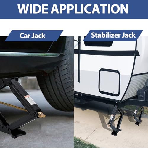 Image of 4 Pack Scissor Lift Jack,3.4Ton(7500 Lbs) Capacity Car Jack with 4.33 inch to 30 inch Adjustable Height,Portable RV Scissor Jack for Sedan, SUV, Truck Repair Tire /RV Keep Stabilizing