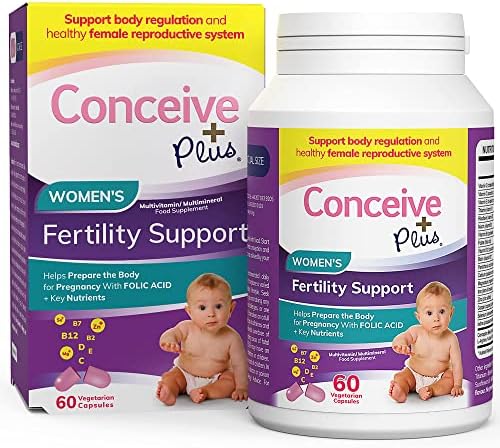 Conceive Plus Fertility Support For Women - Myo-Inositol, Folic Acid, D3, Zinc, Vitamins, Prepare For Pregnancy, Conception Supplement (60 Caps)