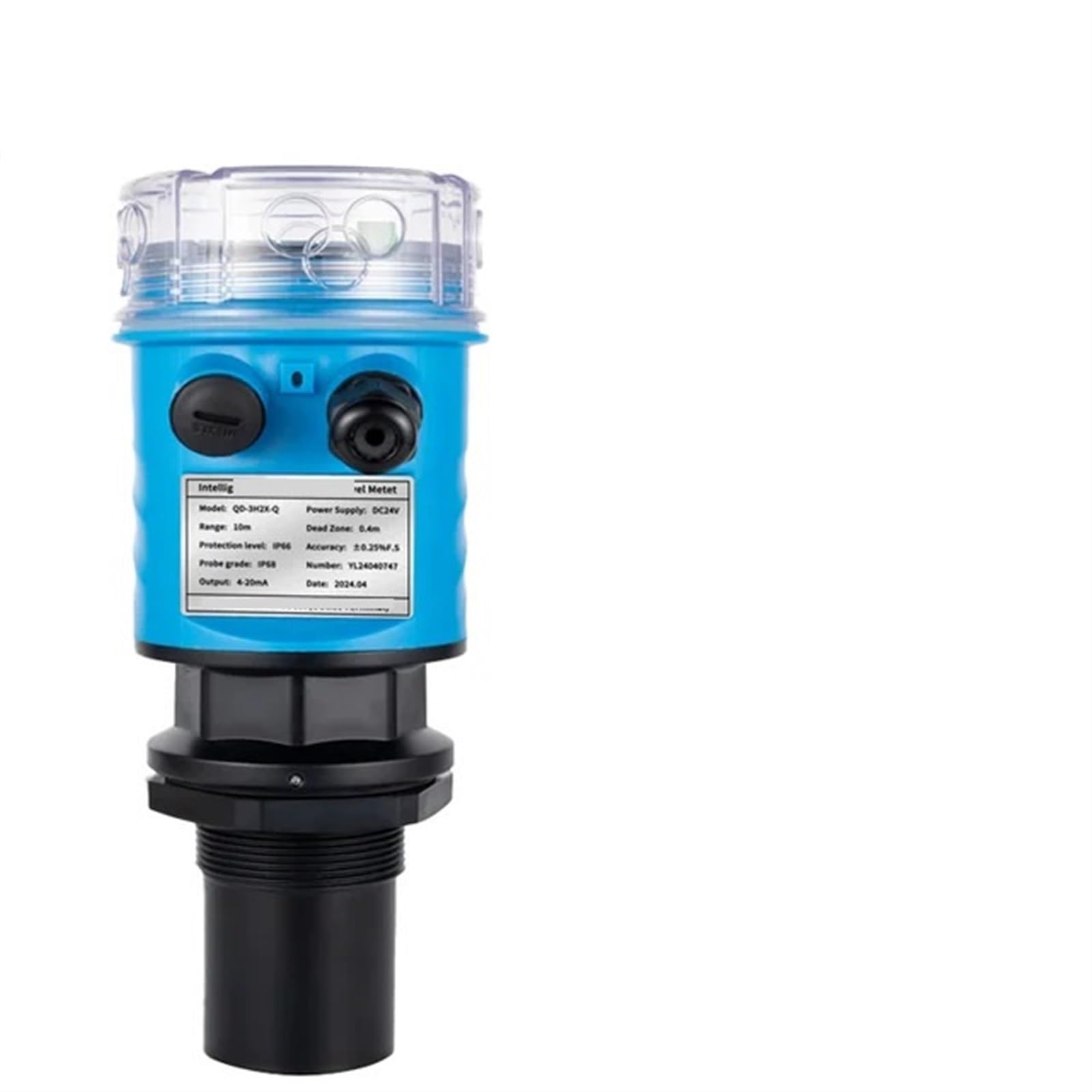 Ultrasonic level meter Level Meter 4-20mA RS485 Relay 0-5m 0-10m 0-15m 0-20m for Water Oil Tank DC24V Level Transmitter(0-10m 4-20mA DC24V)