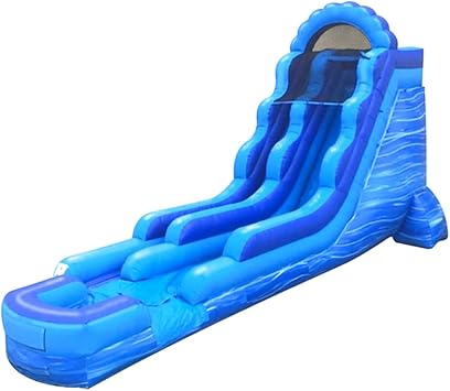 TentandTable Inflatable Water Slide for Kids and Adults, Commercial Grade Giant Blow Up Backyard Water Fun, Includes Electric Air Blower, 35 L x 15 W x 18 H, Blue Marble