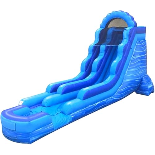 TentandTable Inflatable Water Slide for Kids and Adults, Commercial Grade Giant Blow Up Backyard Water Fun, Includes Electric Air Blower, 35' L x 15' W x 18' H, Blue Marble