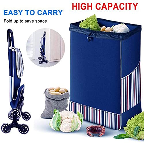 Einkaufstrolley, faltbarer Einkaufswagen auf Rädern, großer und leichter Utility-Trolley mit drehbaren Vorderrädern… – Bild 4