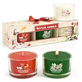 Candele Profumate Natalizie BOYUJK, Set Regalo per Lei e Lui, Candele di Natale Eleganti per Donna & Uomo (Collezione Festiva)