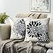 Taie Oreiller Lin Brun Housse Coussin 40x40 Moderne Decoration Housse De Coussin Abstrait Géométrie Fleur Modèle Housse Coussin Canapé Double Face Imprimé Taie d'oreiller pour Sofa Salon, 2 Pièces