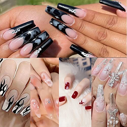 24 Sheets Airbrush Stencils Nail Stickers Butterfly Star Moon Flame Rose Snowflake Bear Rabbit French Nail Decals Printing Template Stencil Tool Guide Diy Nail Designs Nail Art Decorations #TOP3