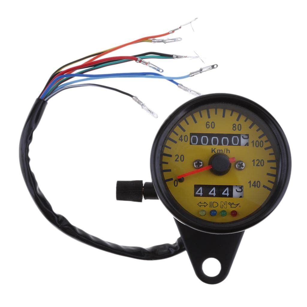 Enakshi® 60mm Yellow Face Motorcycle LED Speedometer Odometer Gauge with Indicator|Parts & Accessories | Motorcycle Parts | Instruments & Gauges | Speedometers-image-36