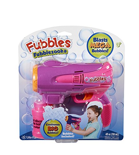 Little Kids Fubbles Fubblezooka Big Bubble Blowing Gun Includes 4 oz of Bubble Solution, Pink/Purple
