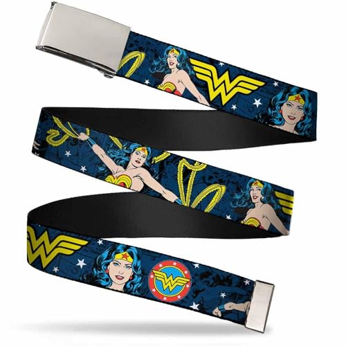 Buckle-Down Men's Web Belt Wonder Woman, Multicolor, 1.5