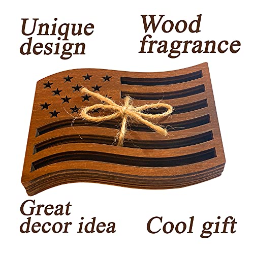 American Flag Wood Coasters Set - This USA Gift Include 4pcs Carved Wooden Coasters for Drinks - Great Patriotic Home Decor for Independence Day Decorations - Image 4