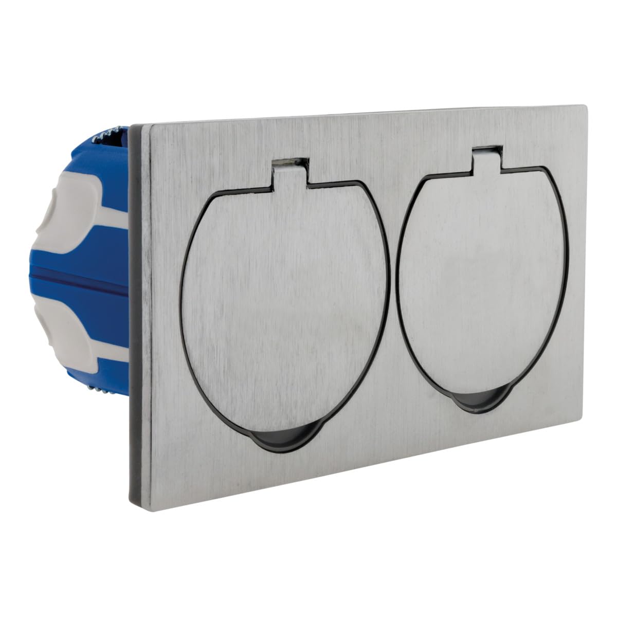 Zenitech - Presa da pavimento 16A 2P+T - finitura alluminio spazzolato - IP55 - doppia