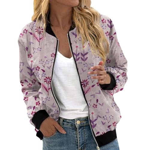 2025 New Bomber Jacket women Casual Coat Zip Up Outerwear Windbreaker with Pockets