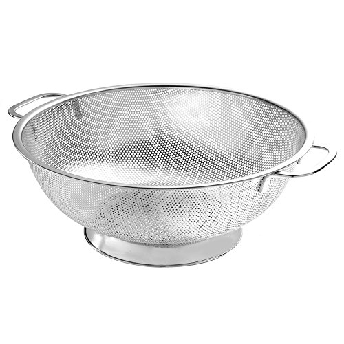 EA-Home Colander Stainless Steel,6-Quart Micro-perforated Strainer with Heavy Duty Handle and Large Base,Strainer for Kitchen,Durable Dishwasher Safe