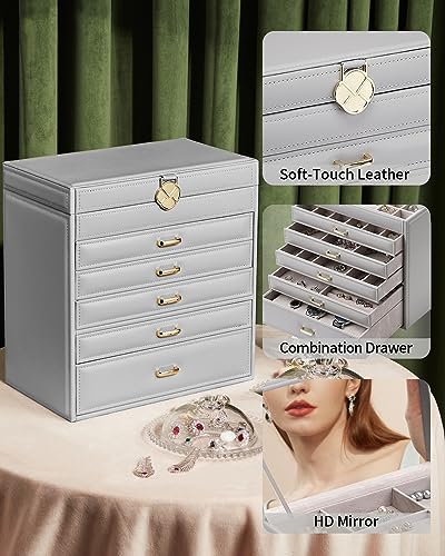 Vlando-6-Tier-Large-Jewelry-Box-for-Women-Large-Jewelry-Organizer-with-Mirror-Jewelry-Box-for-Drawer-Necklace-Ring-Bracelet-and-Watch-Gift-for-Loved-Ones-Grey