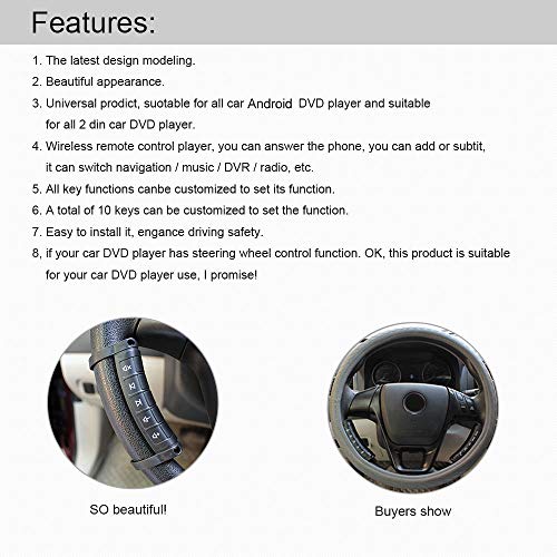 Yorten Controle remoto de LED do volante universal Os controles remotos do DVD do carro se adaptam a