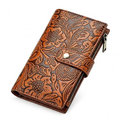 Image of GOIACII Women's Wallet RFID Blocking Leather Trifold Credit Card Holder
