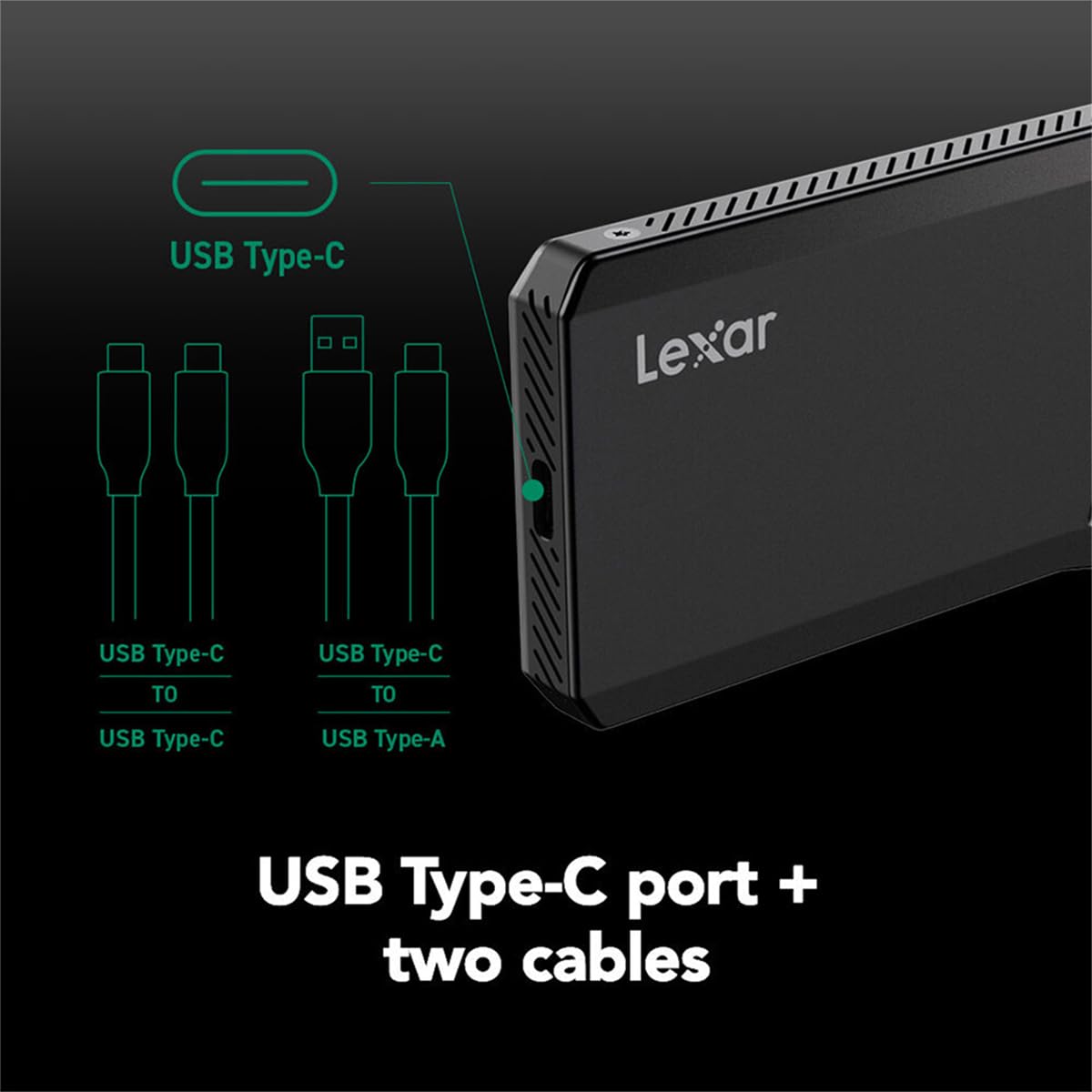 Lexar SL600 USB 3.2 Type-C Portable External SSD - 4TB - Detailed View