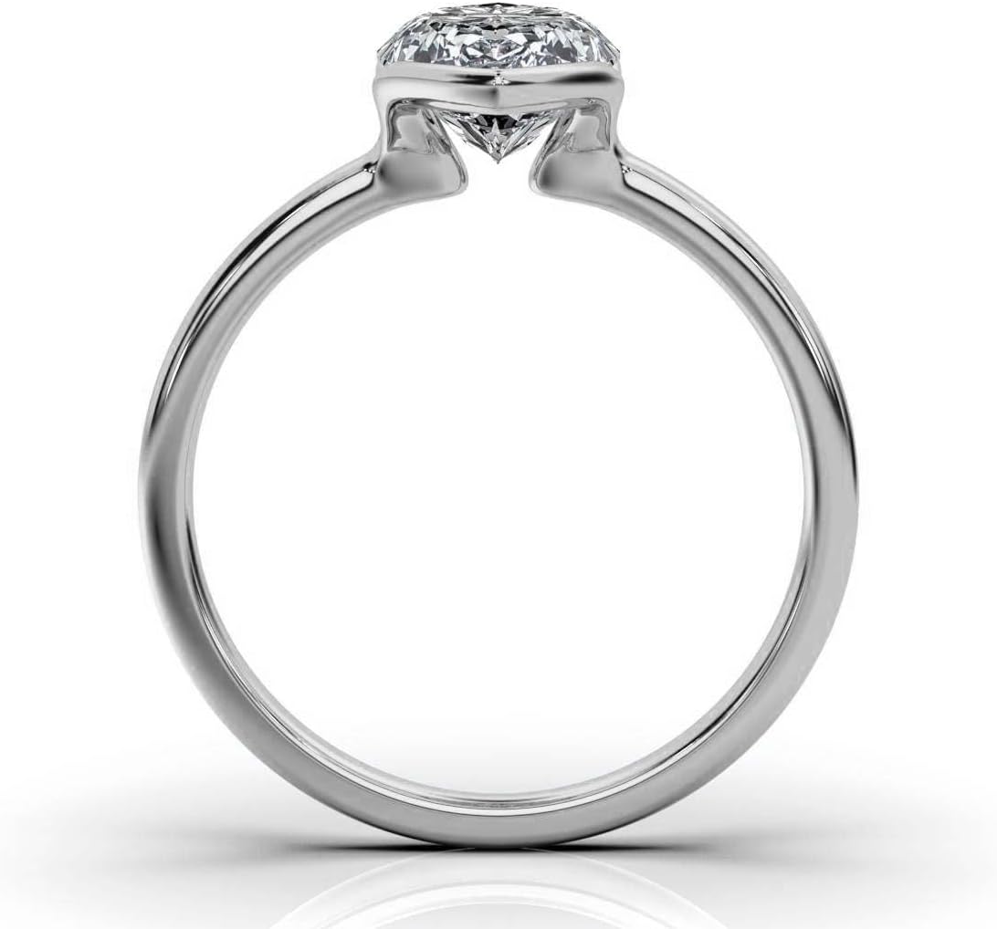 1-5 CT Engagement Ring Colorless VVS1 10K 14K 18K Solid Gold & 925 Sterling Silver Alondra Bezel Moissanite Engagement Ring Christmas Gift For Women