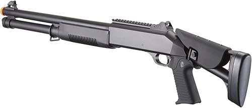 Miniatura 5 de 320 FPS DE M3 - Escopeta de aire multidisparo con stock retráctil, color negro