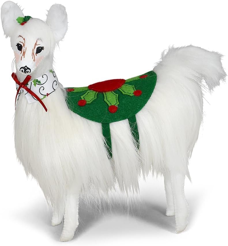 Annalee Holly Jolly Llama, 9 inch Collectible Figurine