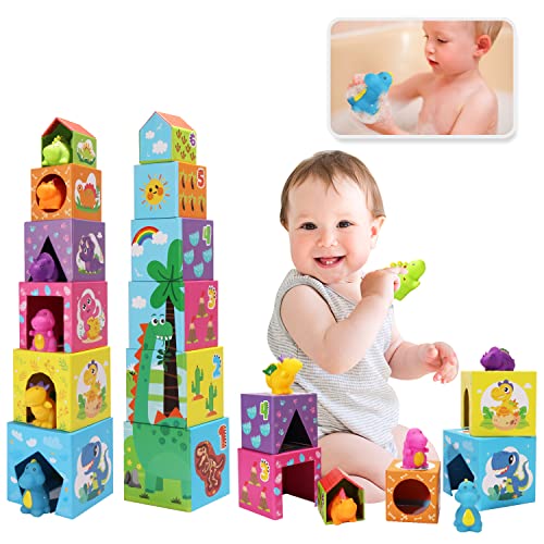 Dinosaur Stacking Toys For Toddlers 1-3 Baby Building Blocks Infant Toys 6-12 12-18 Months Nesting Boxes Montessori Toys For 12 3 Year Old Boys Girls Preschool Classroom Must Haves Toddler Activities #TOP4