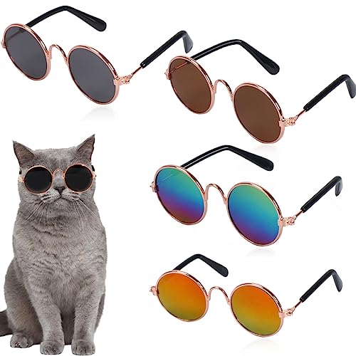 Design: ogni paio di occhiali da sole (tranne le lenti nere) con lenti per occhiali riflettenti; Diversi colori delle lenti possono essere visti con una luce diversa, il tuo animale domestico avrà un aspetto elegante e alla moda.