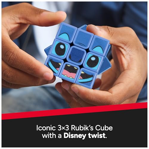 Image of Rubik's Cube, Stitch Cuber, Disney Collectible & Desk Decor, Problem-Solving Brain Teaser, Color-Matching Disney Puzzle, Fidget Toy, Sensory Puzzle for Adults, Teens, Kids, for Ages 8 & Up